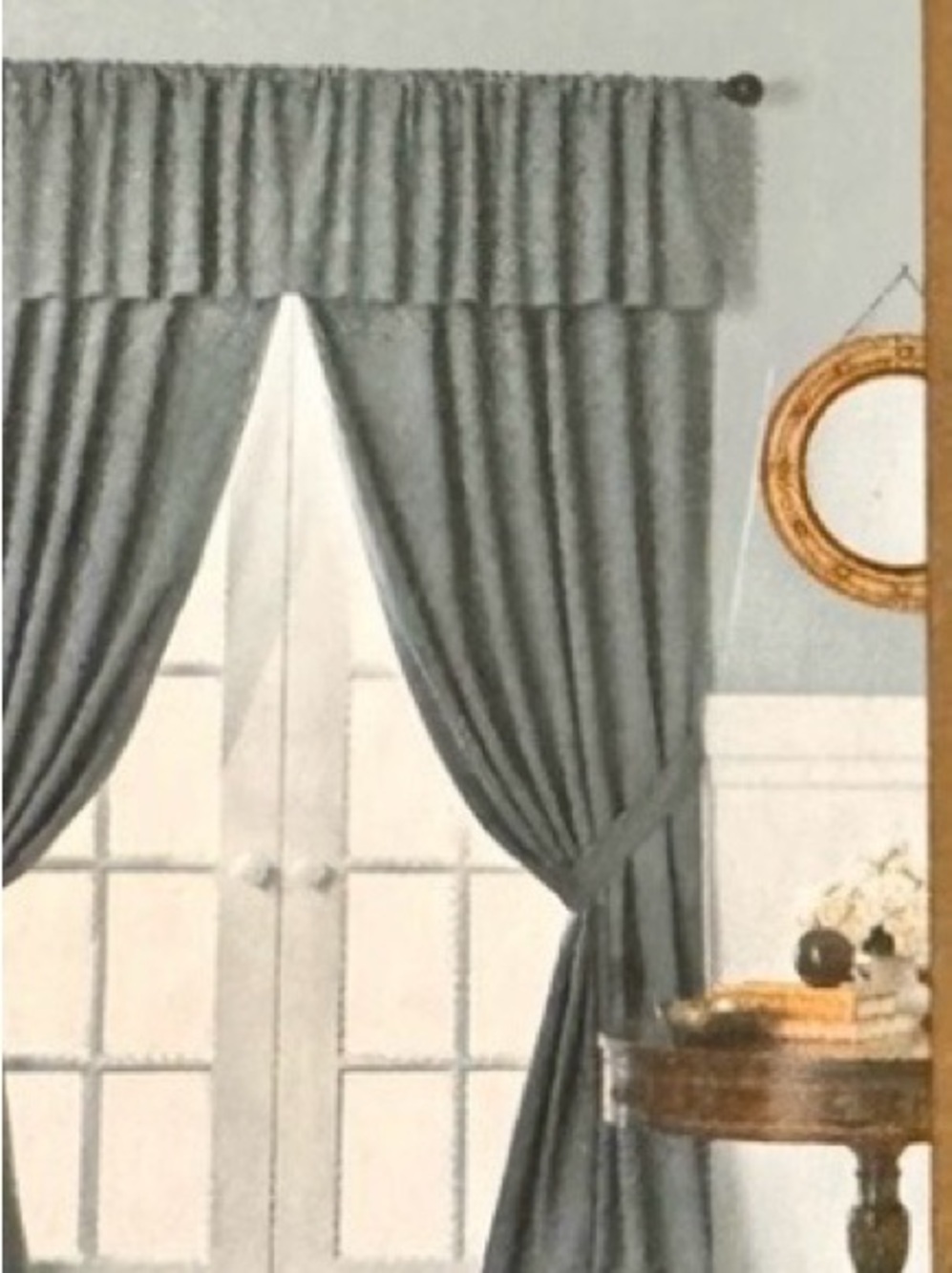 Fieldcrest luxury valance curtain set of 2 colonial blue